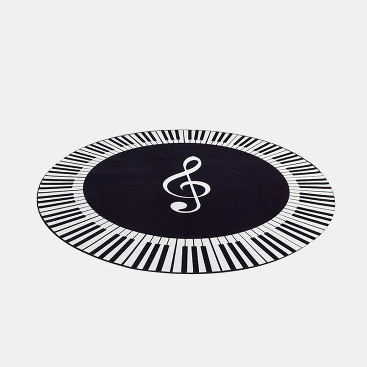 Tapis rond antidérapant coloré, symbole musical, touches de Piano